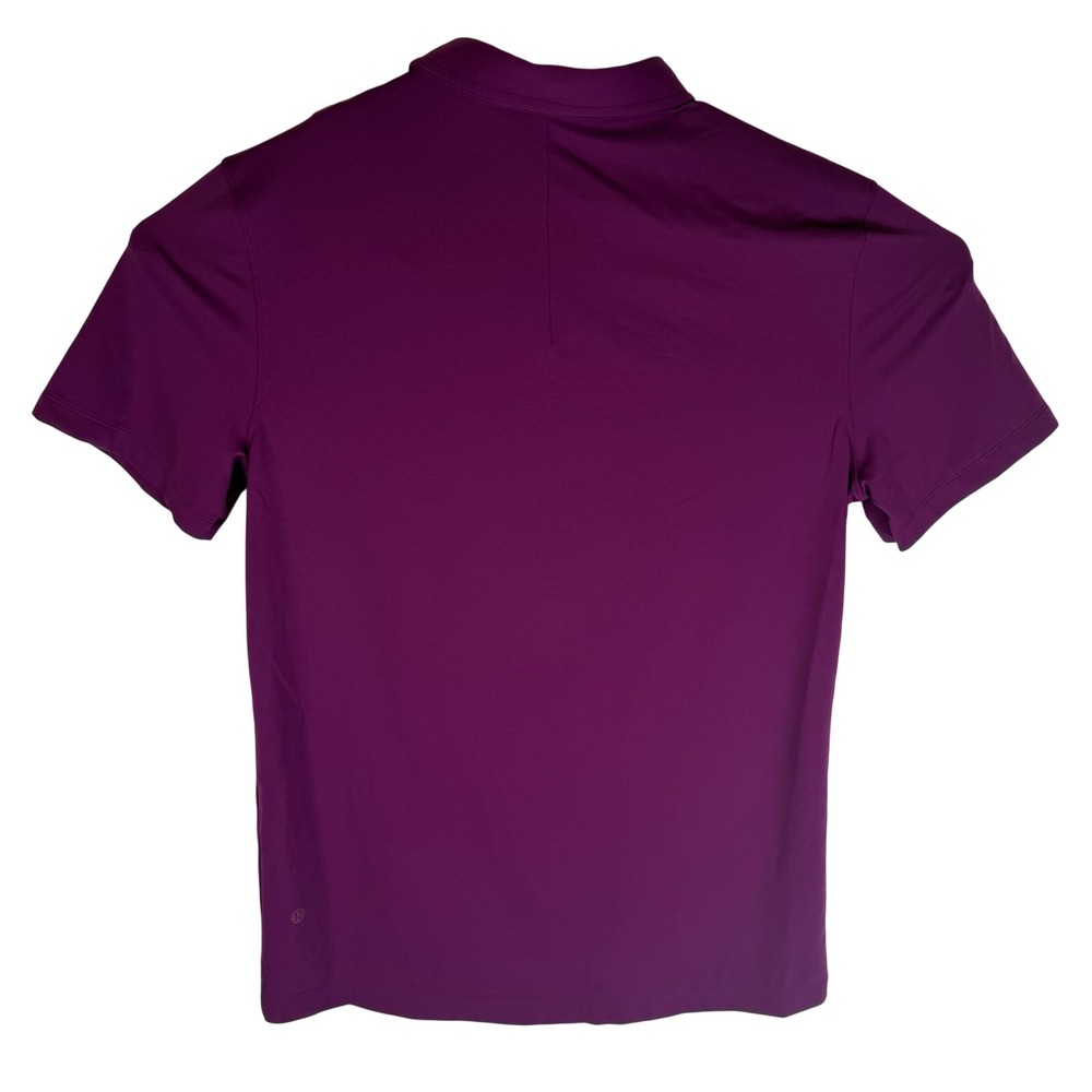 Lululemon Evolution Polo Shirt Mens Medium Purple Short Sleeve Golf Activewear - Picture 4 of 5